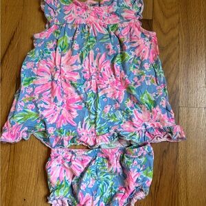 Lilly Pulitzer Pink and Blue Floral Kids Dress